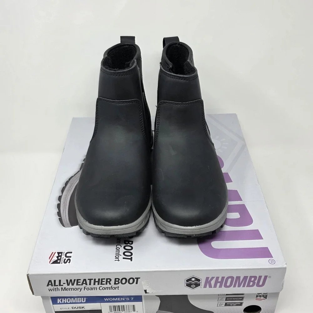 Khombu Dusk Women's All-Weather Boots Black Rated -20° Water Repellent‎ Size 7